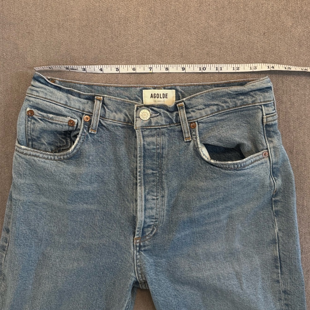 Agolde Riley High Rise Straight Leg Cropped Jeans - Picture 8 of 8